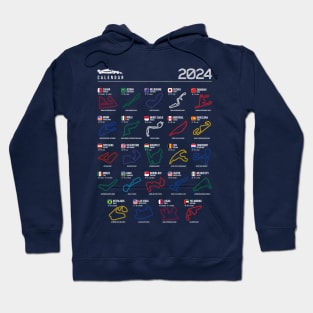 Calendar 2024 Formula Racing Tracks (Colors) Hoodie